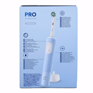 Oral-B Vitality Pro Duo – įkraunamas elektrinis dantų šepetėlis, 2 galvutės, 3 valymo režimai, juodas, mėlynas ir baltas
