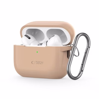 Tech-Protect silikoninis kabliuko dėklas Apple AirPods Pro 1 / 2 - smėlio spalvos