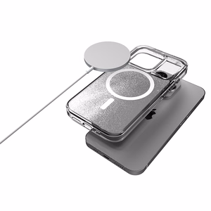 STM Relax Sand MagSafe dėklas, skirtas iPhone 15 Pro, skaidrus ir baltas