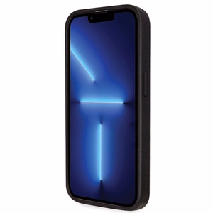 Guess GUHCP14LP4TDSCPK dėklas iPhone 14 Pro - juodas kryžminis 4G metalinis logotipas