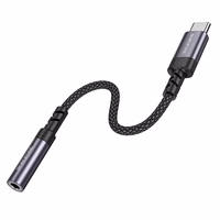 "Borofone" adapteris BV24 Graceful - C tipo jungtis su 3,5 mm lizdu - pilkas