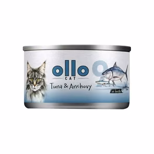 Ollo Cat No. 9 – šlapiasis kačių pašaras su tunu ir ančiuviais sultinyje, 70 g