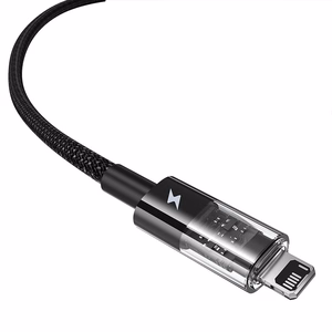 Baseus Gem USB-A į Lightning 2.4A greito įkrovimo laidas 1 m, juodas