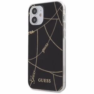 Dėklas telefonui (m) iPhone 12 mini 5.4" - juodas/juodas kietasis dėklas Saffiano