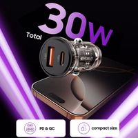 Tech-Protect CC01 30W automobilinis įkroviklis 2 lizdai USB-A / USB-C juodas