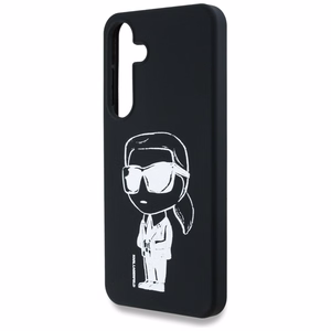 Karl Lagerfeld silikoninis grafiti Ikonik logotipas su magnetiniu Samsung Galaxy S25 dėklas juodas