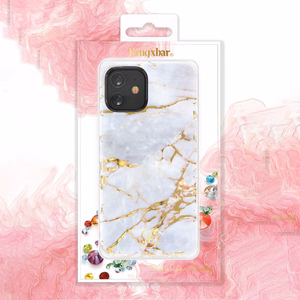 Kingxbar Agate Series dėklas telefonui dekoruotas spausdintu agatiniu raštu iPhone 12 mini žalias
