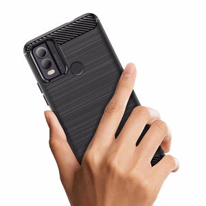 Carbon Case silikoninis dėklas telefonui Nokia C22 - juodas