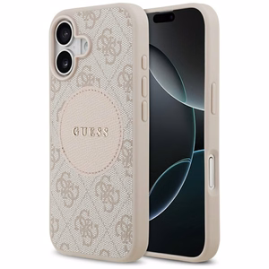 Guess 4G Circle Classic Logo Magnetinis dėklas telefonui iPhone 17 - rožinė