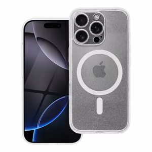 Чехол для iPhone 16 Clear Mag Cover (STR / CAMERA PROTECTION) совместимый с MagSafe прозрачный с блёстками