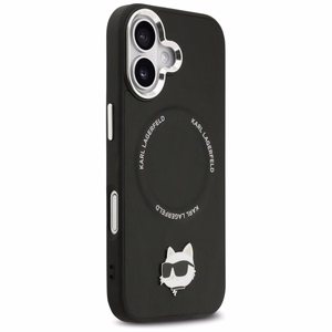 Karl Lagerfeld Choupette Pin Magnetinis dėklas telefonui iPhone 17 - juodas