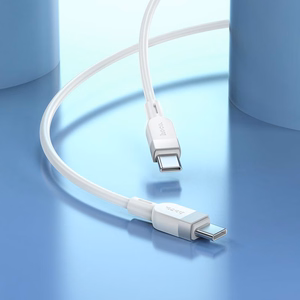 Laidas USB C į USB C Hoco 3A 60W silikoninis 1 m X109 baltas