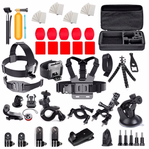 Universalus 63-in-1 priedų rinkinys GoPro, DJI, Insta360, SJCam, Eken veiksmo kameroms (GoPro 63-in-1 set)