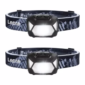 LEPRO 320015-2 baterijomis maitinamų 200 liumenų galvos žibintuvėlių rinkinys (2 vnt.)