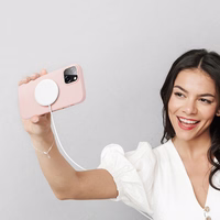 Dux Ducis Grit odinis dėklas iPhone 14 Plus Elegantiškas dirbtinės odos dėklas (MagSafe suderinamas) Rožinis