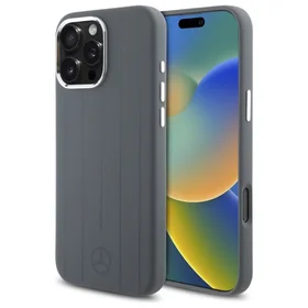Mercedes silikoninis vertikalios toninės juostos Magnetinis dėklas telefonui iPhone 16 Pro Max - pilkas