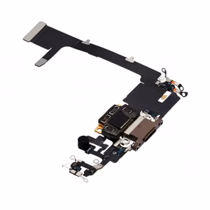 iPhone 11 Pro skirtas OEM krovimo lizdas su lanksčiąja jungtimi, auksinis