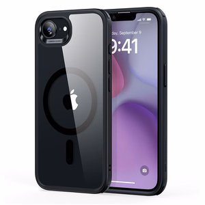 ESR Classic Hybrid Halolock MagSafe iPhone 16e dėklas - skaidrus/juodas