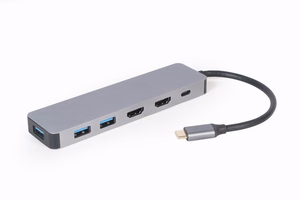 Gembird A-CM-COMBO3-03 USB tipo C 3 viename kelių prievadų adapteris (Hub + HDMI + PD)