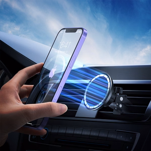 Crong Carclip Magnetic magnetinis automobilinis telefono laikiklis, suderinamas su MagSafe, juodas