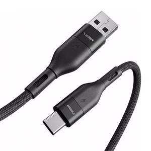 VEGER kabelis USB A į Type C PD 5A 100W AC03 1,2 m juodas