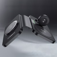 "Choetech T616-F 3in1" indukcinis įkroviklis, suderinamas su "Apple" ir "Samsung" įrenginiais - juodas