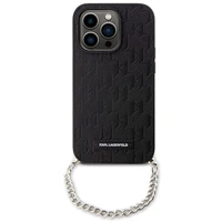 Karl Lagerfeld KLHCP14LSACKLHPK iPhone 14 Pro 6.1" juodas/juodas hardcase Saffiano Monograma Grandinė