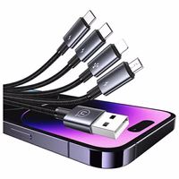 USAMS laidas 4in1 2xUSB-C/Lightning/MicroU SB 15W 1,2m Aluminum Alloy Data Cable Sufeng Series SJ739USB101 (US-SJ739)