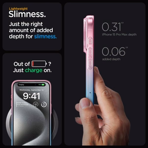 Spigen Liquid Crystal dėklas telefonui iPhone 15 Pro - rožinis/mėlynas