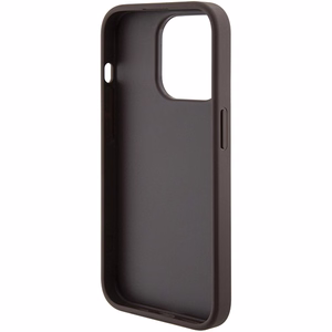 Guess Grip Stand 4G Triangle Strass dėklas telefonui iPhone 15 Pro - rudas