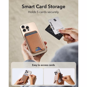 ESR Classic su RFID apsauga magnetinis „MagSafe“ kortelių dėklas telefonui su stovu – rudas