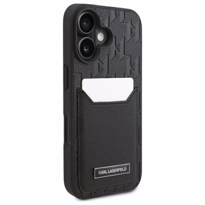 Karl Lagerfeld Kortelių Lizdai Monograma iPhone 16 Dėklas - Juodas
