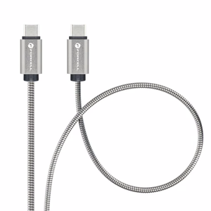 Kabelis (m) Metalinis C239 kabelis Type C į Type C PD QC4.0 5A 100W E-mark 2 m sidabrinis