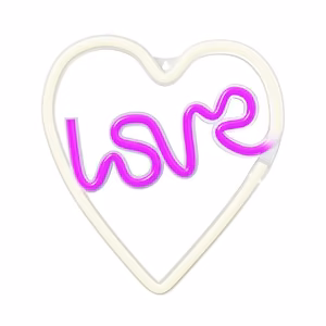 Neon LED Light LOVE HEART violetinis baltas NNE02 Neolia
