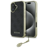 Guess 4G Charms Kolekcijos dėklas iPhone 16 - juodas
