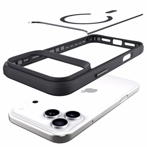 3mk Satino šarvų Magnetinis dėklas telefonui iPhone 17 Pro Max - skaidrus juodas