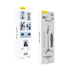 Blavec Selfie lazda Aluminium Fusion P-09 trikojis stovas + nuotolinio valdymo 1,8 metres (SSFP09-TRB18) juoda