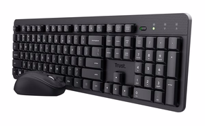 Trust Ody II klaviatūra Pelė įskaityta Universalus Radijo dažnio belaidė QWERTY Anglų (JAV) Juoda