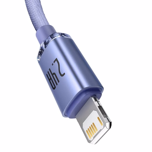 Кабель USB Baseus "Crystal Shine" фиолетовый Lightning 120 см