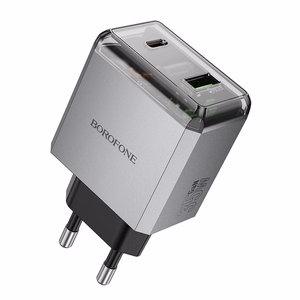 Borofone Įkroviklis BN20 Lena (m) - USB + Type C - PD 35W pilkas