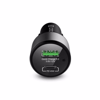Crong Power automobilinis įkroviklis 63W – USB-C PD 45W automobilinis įkroviklis + USB QC 3.0 18W (juodas)