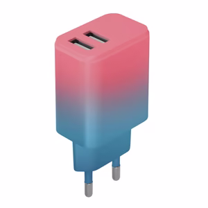 Setty įkroviklis 2x USB 18W LSIG-AA-20 rožinis-turkio gradientas
