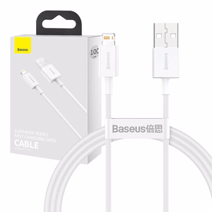 Baseus CALYS-A02 mobiliojo telefono laidas Balta 1 m USB A Lightning