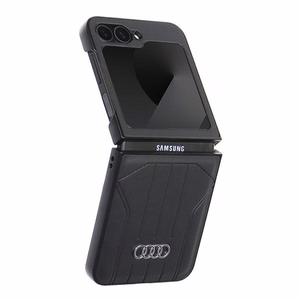 Audi dirbtinės odos magnetinis dėklas Samsung Galaxy Z Flip 6 - juodas