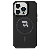 Karl Lagerfeld IML Ikonik Magnetinis dėklas telefonui iPhone 15 Pro - juodas