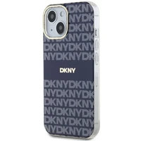 DKNY IML Mono ir juostelės Magnetinis dėklas iPhone 15 / 14 / 13 - mėlyna