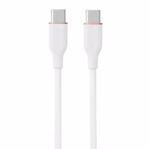 Silikoninis kabelis USB Type-C - Type-C, 100W (baltas, 2m)