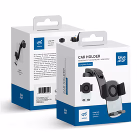 Automobilinis universalus telefono laikiklis Blue Star (Long Neck Crystal) juodas