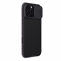 Nillkin CamShield Pro dėklas telefonui iPhone 16 Pro Max su kameros dangteliu - juodas