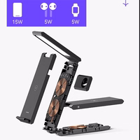 USAMS Belaidis įkroviklis su lempa 3in1 15W juodas CD181WXC01 (US-CD181)